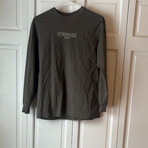 Gymshark Men's Dark Green Long Sleeve Tee